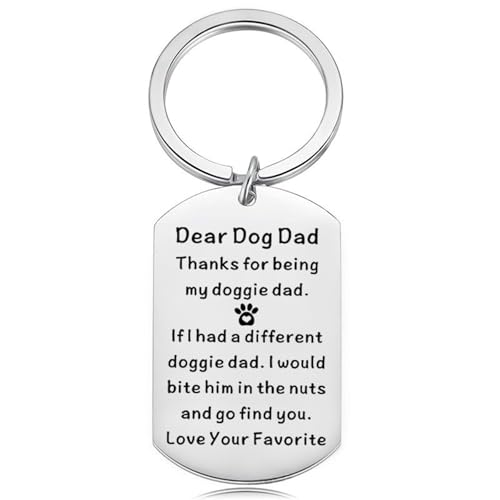 Image of CGBOOM Dog Dad Keychain Gift Dad Fathers Day Keychian From Dog Child Lover Gifts for Men Women Best Dog Dad Owner Birthday Christmas Keychain Dog Jewelry Gift Pet Owner