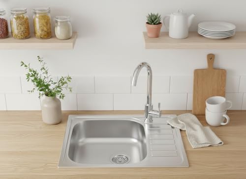 Faizee Möbel | Edelstahlspüle 60x50,5 cm – Hochwertige Einbauspüle,...