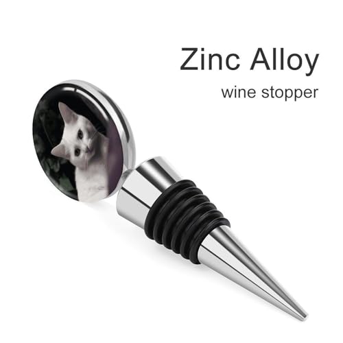 Bouchon de vin chat blanc idéal pour animer vos soirées et bars - 4