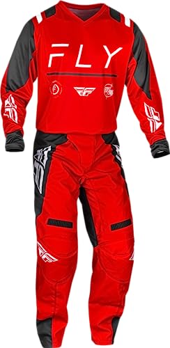Fly Racing F-16 Red/Charcoal/White Adult Moto Gear Set - Pant and Jersey Combo