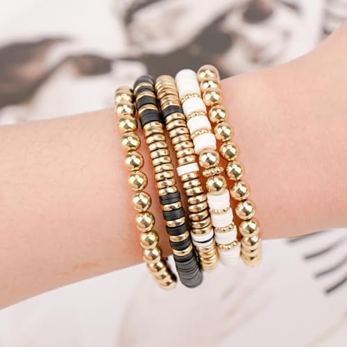 Image of MAGHROLA Jewelry Bracelet Making Clay Kit for Grils | Preppy Polymer Clay Beads with Charms Kit for Friendship Jewelry Making | DIY Arts and Crafts Birthday Gifts for Kids Age 6-13 (Black and White)