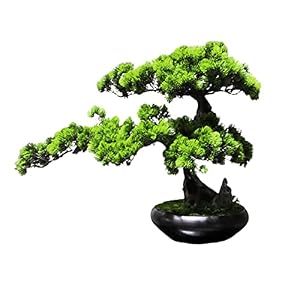 Künstlicher Bonsai-Baum, 45,7 cm, künstlicher Bonsai-Baum, Kunststoff, künstliche Pflanzen, Topfpflanzen, für Heimbüro, Zen-Gartendekoration