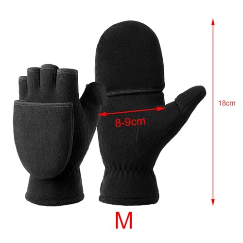 Winter Fingerless Gloves Convertible Flip Top Mittens for Men and Women Warm Half Finger Gloves for Sports Outdoor Activities- Medium2