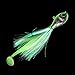 Charlie's Worms Dipper Holographic Bucktail Fishing Lure – Hair Jig for Saltwater & Freshwater Fishing – 3D Holographic Eye, Glow in The Dark Paddle Tail, Hand Tied with Tinsel (Glow, 3 oz.)