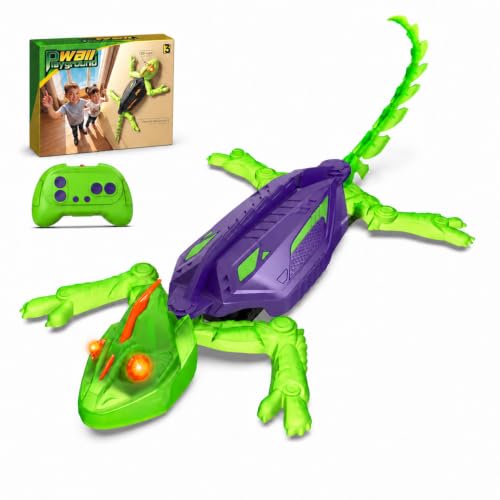 Goody King Lagarto Trepador Paredes - Robot Lagartija Teledirigida Que Trepa Paredes y Techos - Wallcrawler Gecko - Juguete con Movimientos Reales y Giro 360° - Regalo para Niños a Partir de 3 Años