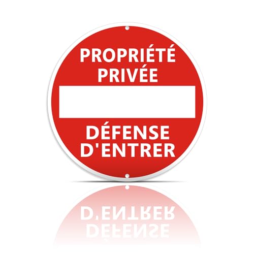Panneau Propriété Privée Défense d'entrer Aluminium 300 x 300mm, Panneau Propriété Privée Metal Alu Utilisation à L'ExtéRieur Et à L'IntéRieur, Montage Facile Rouge