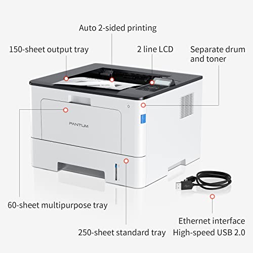 Pantum BP5100DN Monochrome Laser Printer with Built-in Ethernet & USB, Auto 2-Sided Printing, Up to 40 Pages per Minute - Thumbnail 4