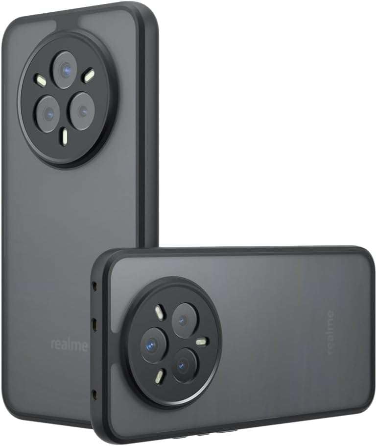 Image of Case Compatible with Realme 14 Pro Plus 5G, Anti-Scratch, dust Proof, Selected TPU Material and Four Corner Airbags Shock and Drop Resistance Cover for Realme 14 Pro Plus- (Black)