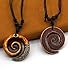 Scddboy Spiral Koru Necklace Maori Tribal Necklace for Men Women,Adjustable Black Rope Cord Necklace