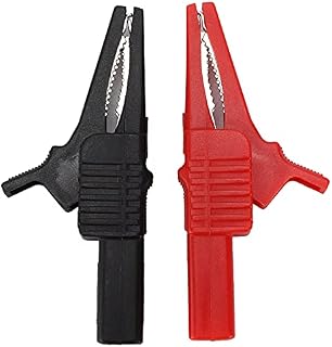 2PCS Brass Insulated Crocodilian Clip, Banana Plug Test Lead Clip for Multimeter And Clamp Meters Test