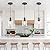 hansang 3 Pack Pendant Lights for Kitchen Island, Modern Black Hanging Light Fixture, 47Inches Island Lights, Adjustable Rope, Farmhouse Clear Glass, E26 Base, Bulbs Not Included