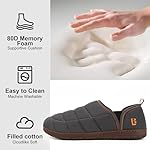 LongBay Mens Outdoor Slippers Two Tone Memory Foam Slip On Indoor House Shoes Loafers - Image 4