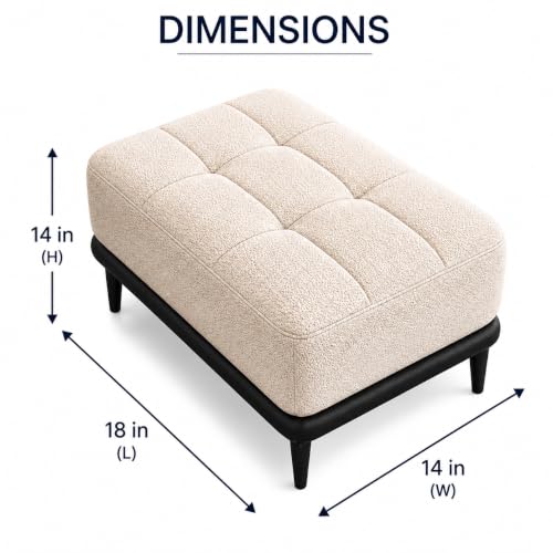 Image of Solid Wood Standard Ottoman Bench Stool | Pre-Assembled | Suitable for Living Room, Bedroom, Lounge & Office