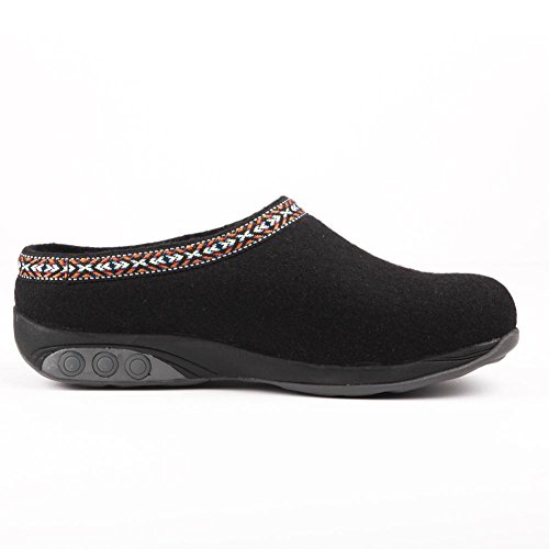 Therafit Heather Women's Indoor/Outdoor Wool Clog Slipper Black3