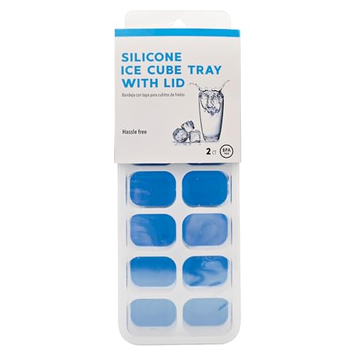 Bandeja de hielo de silicona Jacent con tapa, pack de 2 miniatura 4