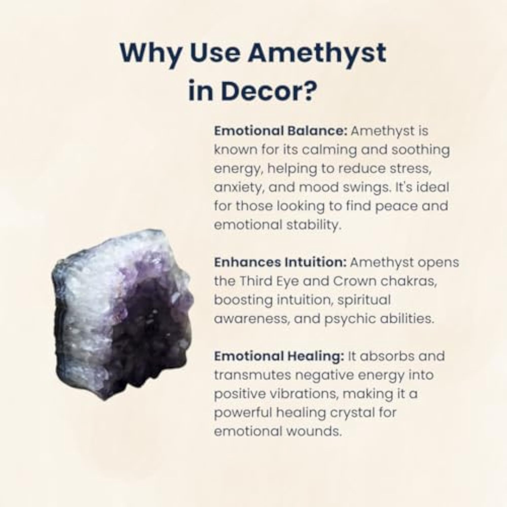 Healing Amethyst Cluster for Protection and Decor