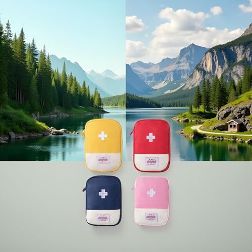 4 Pcs Travel First Aid Pouch,Empty Mini First Aid Pouch, Portable Outdoor First Aid Medical Rescue Bag Multi-Function Emergency Medicine Storage Organizer Bag Health and Household Supplies (Small) - Image 5