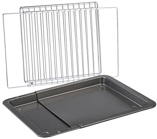 Rosenstein & Söhne Antihaft-Backblech: 2er-Set aus Universal-Backblech und -Backofenrost, ausziehbar (Ofengitter, Backgitter, Grillrost) Rosenstein & Söhne Antihaft-Backblech: 2er-Set aus Universal-Backblech und -Backofenrost, ausziehbar (Ofengitter, Backgitter, Grillrost)