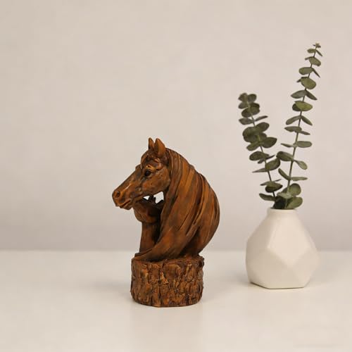 Estatua de Caballo Madre y Potro en Resina Marrón 4 Pulgadas miniatura 5