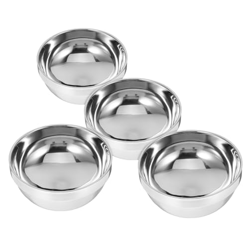 Cabilock 4Pcs Double Layer Stainless Steel Bowls Insulated and for Soup and Family Dinnerware Bowls for Home and Camping