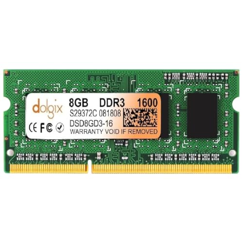 Image of Dolgix 8GB DDR3-8ic | 1600MHz Laptop RAM | Notebook RAM |Laptop-Memory | SO-DIMM | CL-11 | PC3-12800 | 1Rx8 Single Rank | 3 -Years Warranty- (Made in India)