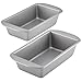 Farberware Nonstick Bakeware Bread and Meat Loaf Pan Set, 2-Piece, Gray - 46405