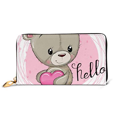 Preisvergleich Produktbild JHGFG Mode Handtasche Reißverschluss Brieftasche Nette Cartoon Teddybär Mädchen Herz Telefon Kupplung Geldbörse Abendkupplung Blockieren Leder Brieftasche Multi Card Organizer