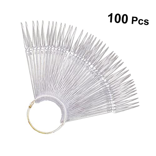 FRCOLOR 100 pieces samples colour sticks practice tips pattern nail art supplies display boards glitter nail polish colour plates polishing plate piece - Image 4