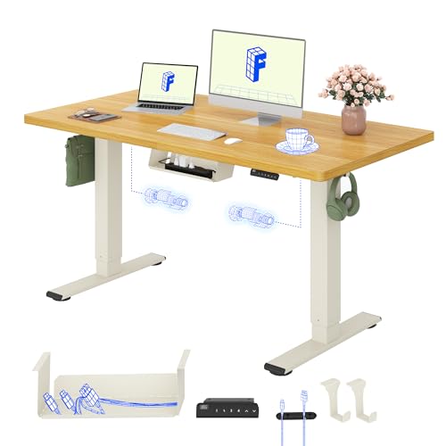 Bureau réglable électrique en hauteur 100kg charge Flexispot blanc