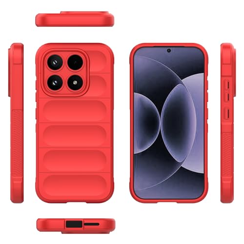 Image of for Xiaomi 17 Case Anti-Drop Soft TPU Rugged Phone Back Cover - Red