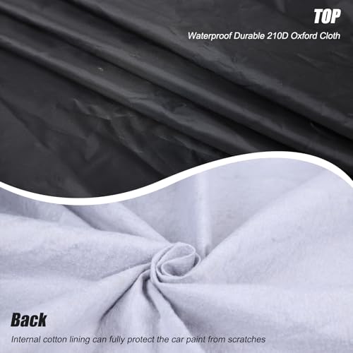 Image of Car Cover Waterproof All Weather for Compatible with C@dillac Escalade 2007-2014 Accessories, Full Exterior Outdoor Covers Rain Snow UV Sun Hail Protector with Contractible Hem (Black)