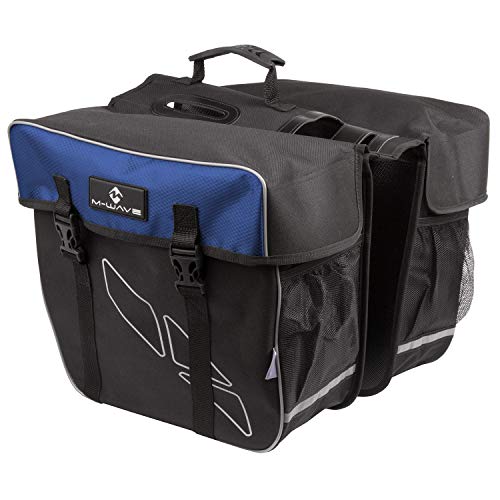 M-Wave Amsterdam Double Bicycle Carrier Bag - Black/Blue
