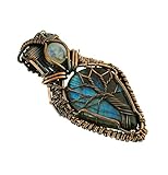 Copperie Tree of Life Labradorite & Rainbow Moonstone Gemstone Pendant - Copper Wire Wrapped Jewelry - 20' Natural Labradorite Necklace | Gifts for Women