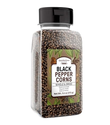 Unpretentious Whole Black Peppercorns, Pepper Mill & Grinder Refill (9.6 Ounce)