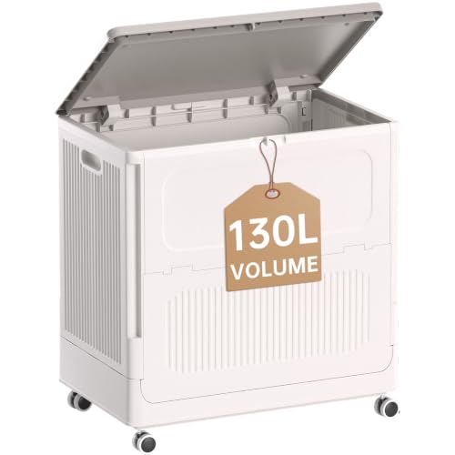 HAIXIN-HOME-130L-Rolling-Laundry-Hamper-with-Lid-Laundry-Basket HAIXIN HOME 130L Rolling Laundry Hamper with Lid Laundry Basket - Image 1