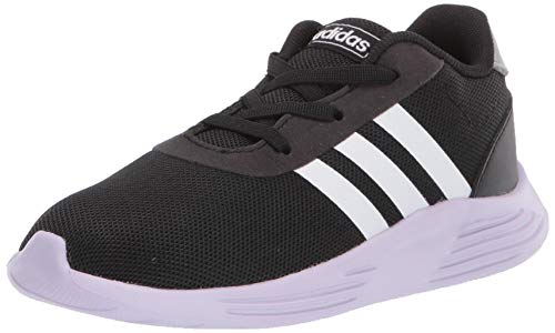 adidas Unisex-Child Lite Racer 2.0 I Sneaker, core Black/FTWR White/Purple Tint, 13.5K M US Big Kid