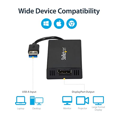 Startech.com Usb 3.0 To Displayport Adapter 4K Ultra Hd, Displaylink Certified, Video Converter W/ External Graphics Card - Mac & Windows (Usb32Dp4K) #TOP4
