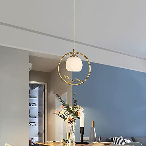 Accesorio de iluminación colgante nórdico E27 con acabado de cobre dorado 4