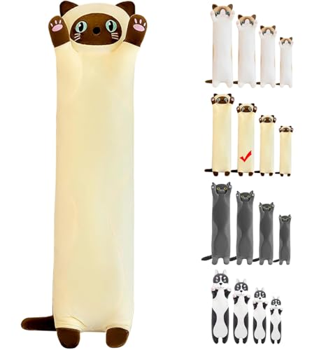 LEcylankEr Katze Kuscheltier Weiche Katze Plüsch Plüschtier Kissen Katze Stofftier Kuscheltiere für Kinder Freundin Kissen Spielzeug Geschenke für Geburtstag Weihnachten Valentinstag