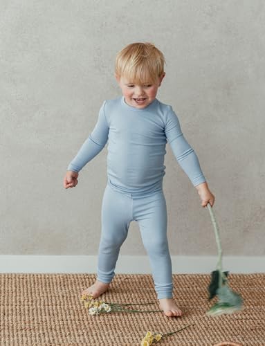 AVAUMA Baby Boys Girls Pajama Set Kids Toddler Snug fit Ribbed Sleepwear pjs for Daily Life Style (10 Years/Sky Blue(L))