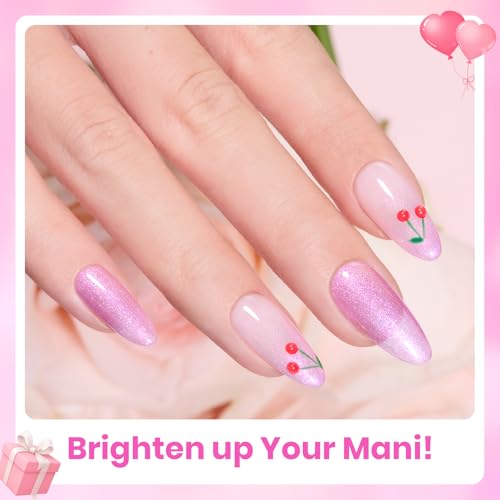 Image of Beetles Pink Gel Nail Polish Set, 6 Colors Pink Reverie Shimmer Pearl Glitter Gel Polish, Soak Off Uv LED Nail Lamp DIY Manicure Gift for Women