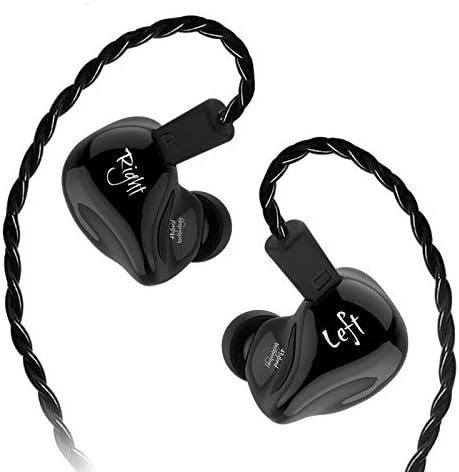 in Ear Earphones,Better KZ ZS4 High Fidelity Earphones,1DD+1BA HiFi Bass Noise Cancelling High Fidelity Earbuds and Exchange Cable Design with 2pins 0.75mm Connection Cable.(Without Mic -Black)