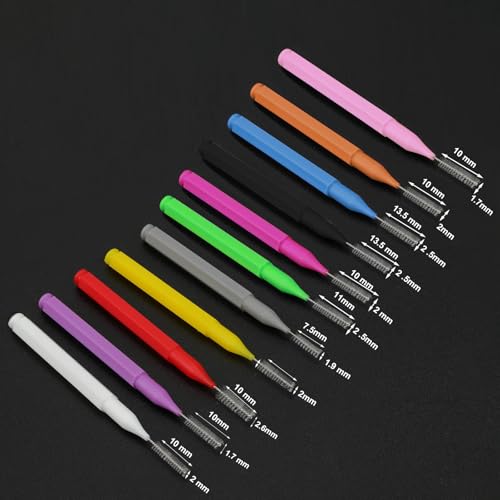 Image of Patelai 100 Pieces Braces Dental Brush for Cleaner Interdental Toothpick Dental Tooth Flossing Head Oral Hygiene Flosser Toothpick Cleaners Tooth Tool(Assorted Colors,Mixed Size)