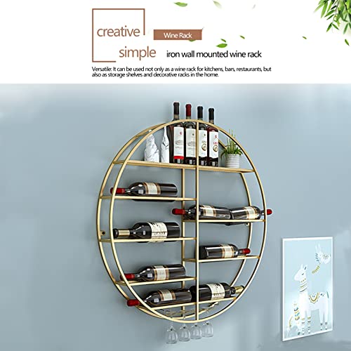 Support pour verres à vin et bouteilles de vin rouge or chic - 4