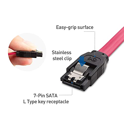 Cable Matters 3-Pack SATA III 6.0 Gbps Rojo 24 in miniatura 5