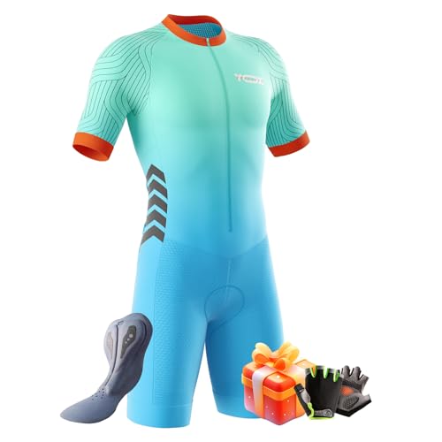 Traje de Triatlón de Manga Corta para Hombre,Traje De Ciclismo Hombres de Traje Tri,Traje de Ciclismo de Secado rápido MTB Mono Racing,Ciclismo (Typ 4,XL)