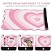 L-SPOUTTO Pink Mouse Pad,Cute Desk Mat XXL Large Scalloped Gaming Mousepad,35.4x15.7in Non-Slip Rubber Base Keyboard Pad Waterproof Desktop Mat for Laptop Computer Work Game Home Office-Pink Heart