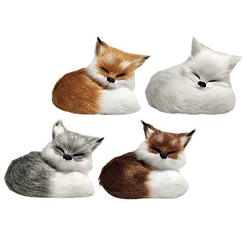 Peluche de renard réaliste pour décoration d'intérieur et bureau de maison