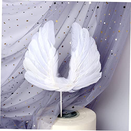 Cabilock 24 Peças topo de bolo Enfeites de bolo de asas Decorações de bolo para festa topo de bolo f