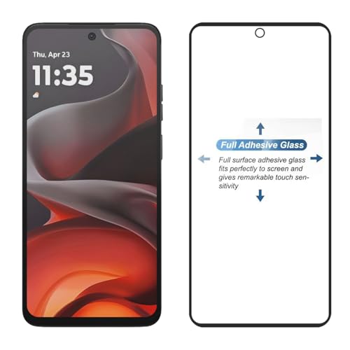 Image of POPIO Tempered Glass Screen Protector Compatible for Motorola Moto G15 / G15 Power / G05 / E15 (Black) with Edge to Edge Coverage and Easy Installation kit